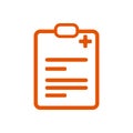 medical, checklist , orange report icon Royalty Free Stock Photo