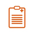 medical, checklist , orange report icon Royalty Free Stock Photo