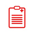medical, checklist , red report icon
