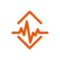 Pulse, Heartbeat, Rate, Heart, Love, Medical orange Icon