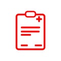 medical, checklist , red report icon