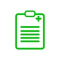 medical, checklist , green report icon