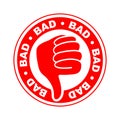 Bad thumbs down icon Royalty Free Stock Photo