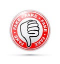 Fake thumbs down icon Royalty Free Stock Photo