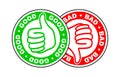 Good and bad thumbs up and down icon Royalty Free Stock Photo