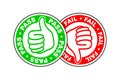 Pass and fail thumbs up and down icon Royalty Free Stock Photo