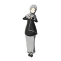 Cartoon Hijab muslimah Vector black color