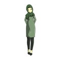 Manga Hijab muslimah Vector green