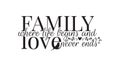 Family where life begins, and love never ends, Wall Decals, Wording Design
