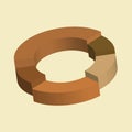 Donut circle divided into sectors charts Royalty Free Stock Photo