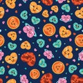 Kawaii colorful love seamless pattern