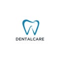 Dental Clinic Logo Tooth abstract design vector template Linear style. Dentist stomatology medical doctor Logotype concept icon. Royalty Free Stock Photo