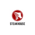 Vintage Cattle. Steak House / Beef logo design inspiration. Grill Restaurant emblem Royalty Free Stock Photo