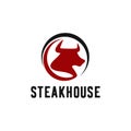 Vintage Cattle. Steak House / Beef logo design inspiration. Grill Restaurant emblem Royalty Free Stock Photo