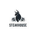 Vintage Cattle. Steak House / Beef logo design inspiration. Grill Restaurant emblem Royalty Free Stock Photo
