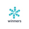 Colorful Abstract Happy Winners People Logo Design Illustration Royalty Free Stock Photo