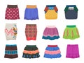 A set of mini skirts with patterns Royalty Free Stock Photo