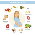 Infographic nutrition of a pregnant woman.