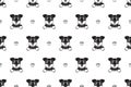 Vector cartoon character german hunting terrier dog seamless pattern