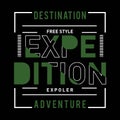 Vintage expedition adventure nature typography design Royalty Free Stock Photo