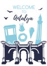 Welcome to Antalya. Travel to Turkey concept.