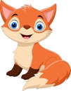 Cute cartoon fox smiles