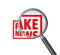 Fake rubber stamp magnifying glass Royalty Free Stock Photo