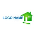 House, home, real estate, logo, blue architecture symbol rise building icon for your company Royalty Free Stock Photo