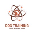 Dog training technology vector logo design template