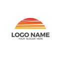 Sun and Clouds logo design template