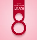 8 March Women`s Day greeting card template