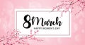 8 march international women`s day background with cherry blossoms