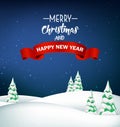 Christmas winter landscape background