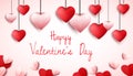 Happy Valentines Day background with heart shaped balloons