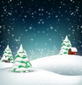 Christmas winter landscape background
