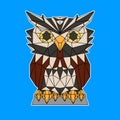 Polygon owl cartoon vector illustration Royalty Free Stock Photo