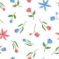 Spring flowers confetti seamless pattern. Vector illustration Royalty Free Stock Photo