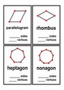 Count sides and vertices shapes worksheet for preschool kids vector