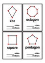 Count sides and vertices shapes worksheet for preschool kids vector Royalty Free Stock Photo