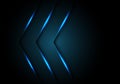 Abstract blue light arrow direction on black with blank space design modern futuristic background vector Royalty Free Stock Photo