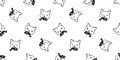 Cat seamless pattern vector calico kitten isolated eating fish salmon tuna cartoon scarf repeat wallpaper tile background illustra Royalty Free Stock Photo