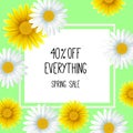Spring sale background with beautiful flower