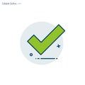 Right tick icon, right, correct, accept, tick, positive, vote, Check List Marker of assessment, Editable stroke Royalty Free Stock Photo