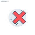 Cross tick, Wrong icon, correct incorrect, reject, cross, close, positive negative icon, vote, Check List Marker of assessment, Ed Royalty Free Stock Photo