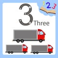 Illustrator of three number truck Royalty Free Stock Photo