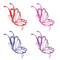 Colorfull animal cute buterfly icon set 2