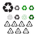 Recycling Symbols Plastic Recycling Symbols Recycling icon on white background vector