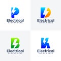 Collection Of Letter Electric Icon Logo