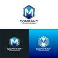 Shield Of Letter M Logo Design Template
