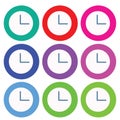 Colorfull clock icon vector art